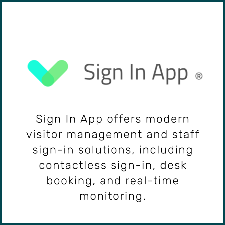 Sign In App offers modern visitor management and staff sign-in solutions, including contactless sign-in, desk booking, and real-time monitoring.